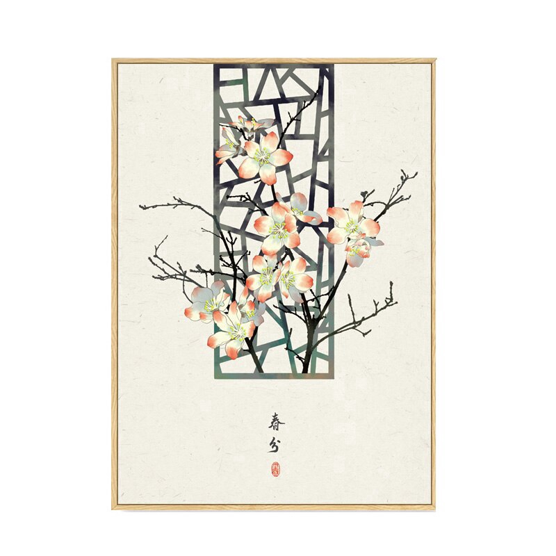 Tranh vải canvas treo tường trang trí phong cách Trung Quốc cho phòng khách/lối đi studio