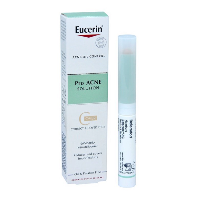 [CHÍNH HÃNG] Bút che khuyết điểm giảm mụn Eucerin ProAcne Correct &amp; Cover Stick 2.5g