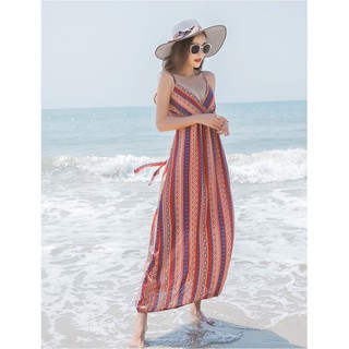 đầm maxi đi biển đẹp shopeelive 290k