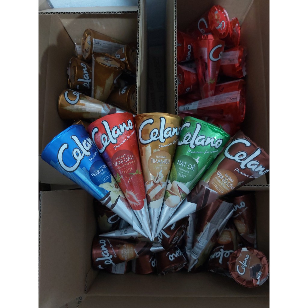 SET 10 CÂY - Kem Ốc Quế Celano Các Vị