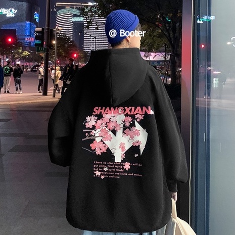 Áo hoodie tay dài dáng rộng in họa tiết thời trang mùa thu cho nam