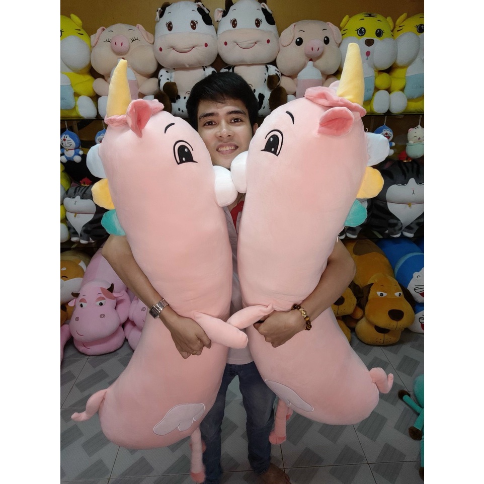 Gấu Bông Khủng Long Cong Dài Cute 1m2, Kỳ Lân Unicorn Dài Có Quặp Chân, Gấu Bông Cao Cấp Khổng Lồ, quà tặng cho bé