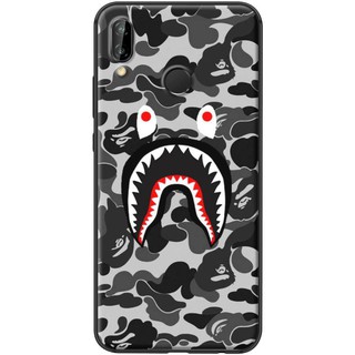 Ốp Lưng Huawei Nova 3e Bape Xám Đen