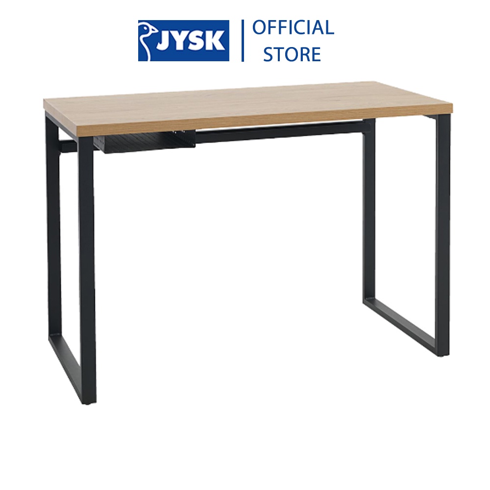 Bàn làm việc | JYSK Aabenraa | gỗ công nghiệp/kim loại | màu sồi/đen | D110xR55xC75cm