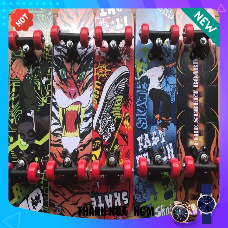 Ván trượt skateboard thể thao chất liệu gỗ phong ép cao cấp 7 lớp size lớn cho trẻ em và người lớn luôn ạ