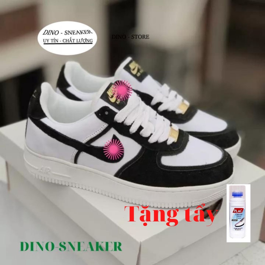 Giày air force 1 Trắng xám lông chuột Hàng Đẹp, Giày af1 đen trắng thể thao nam nữ, Full Box Bill/Dinosneaker