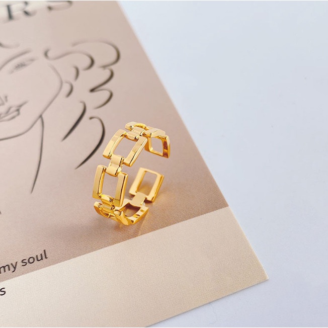 Nhẫn Nữ Ngón Trỏ Mở Điều Chỉnh Titan Ko Đen TT 4427