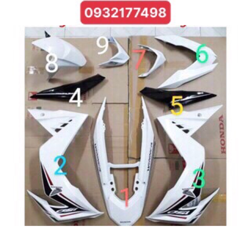 DÀN ÁO WINNER V1 TRẮNG 2018 ZIN CHÍNH HÃNG HONDA