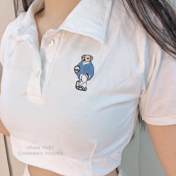 Set chân váy và áo thêu gấu siêu cưng - ST01