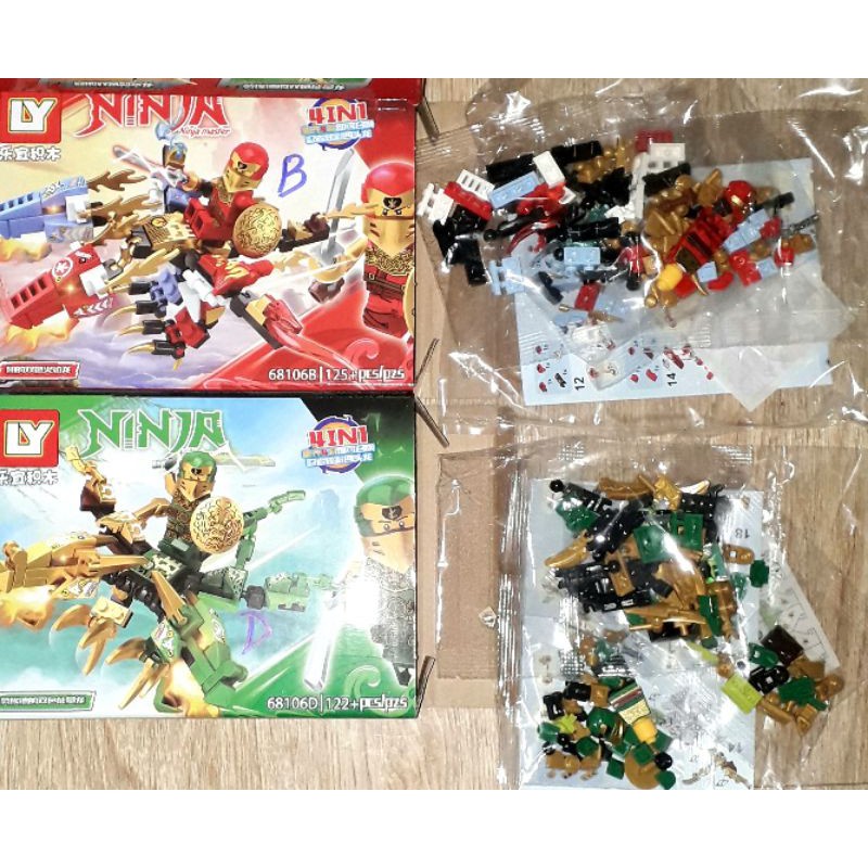 Lắp ráp 1 hộp LegoNinja Rồng 68106 có trên 120 chi tiết bằng nhựa rất đẹp