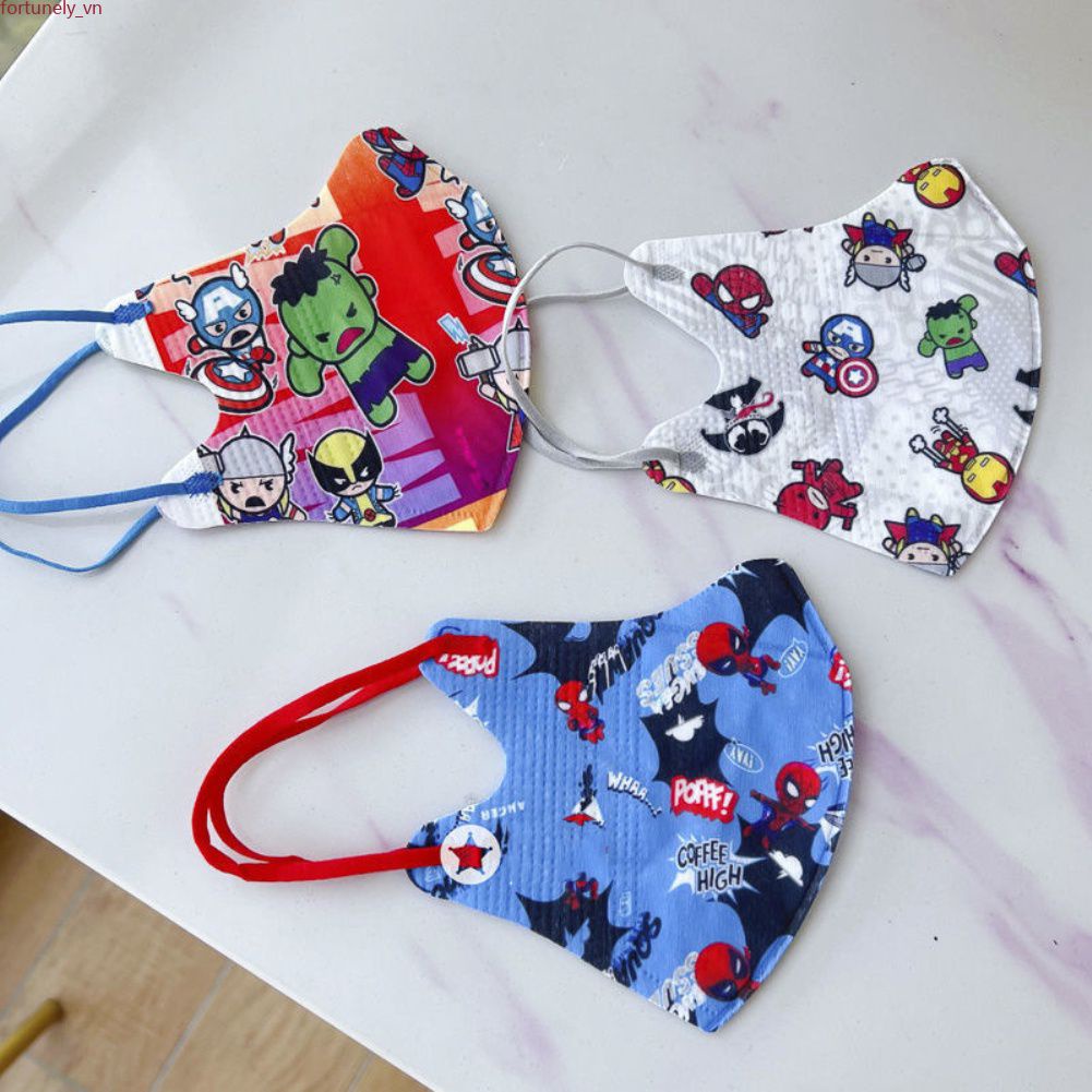 【Ready Stock】 【 10 Chiếc Pack】korean Phong Cách Hoạt Hình Mặt Nạ 3d Khẩu Trang Trẻ Em Dùng Một Lần Chống Bụi 3 Lớp Khẩu Trang