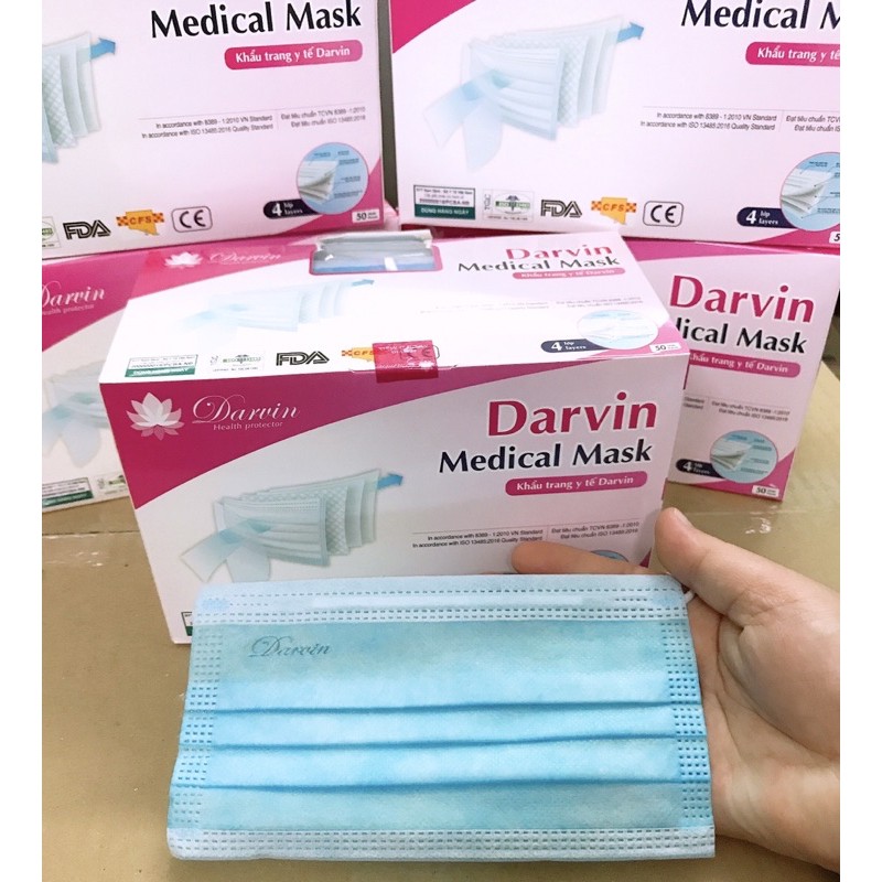 [⚡ ĐỦ MÀU TRẮNG XANH ĐEN XÁM⚡]   Khẩu Trang AMI- Hộp 50 cái Khẩu trang y tế 4 lớp chuẩn hiệu AMI | BigBuy360 - bigbuy360.vn