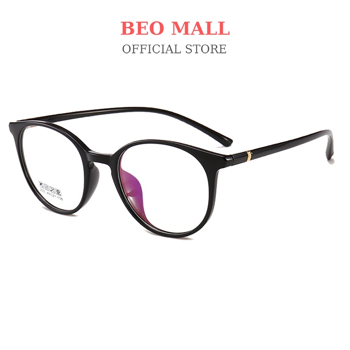 Gọng kính cận tròn BEOMALL chất liệu nhựa dẻo siêu bền bỉ có thể đeo chống bụi thiết kế đẳng cấp 203