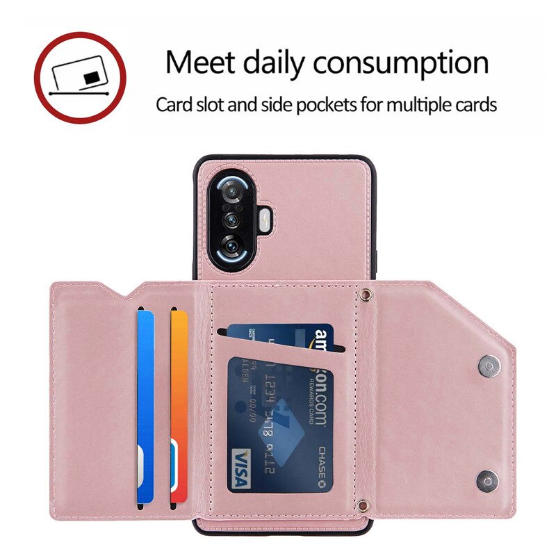 Ốp điện thoại gắn bao da đựng thẻ cho Xiaomi Redmi K40 Gaming 2021