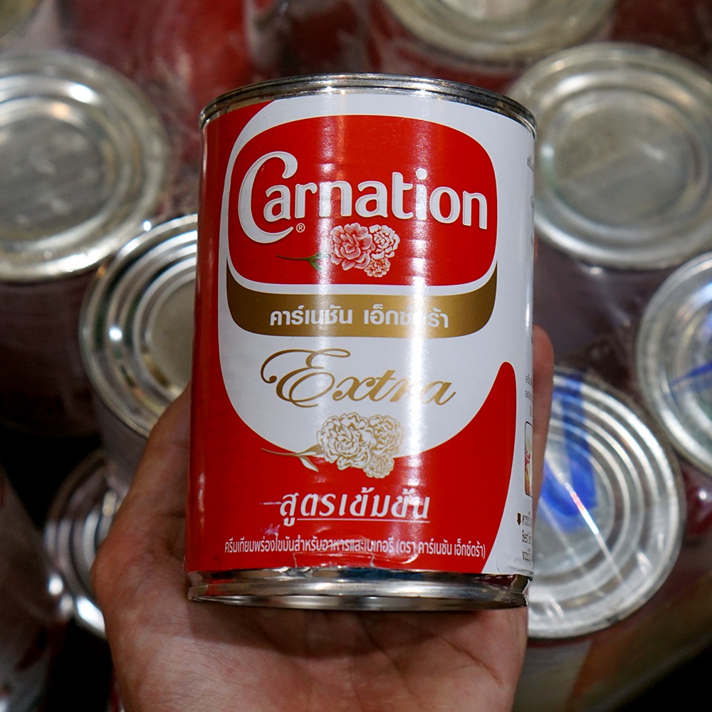 Sữa béo Carnation Extra tươi không đường nấu trà sữa, cà ri ROY Thái Lan ครีมเทียมพร่องไขมัน