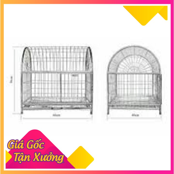 Lồng chó mèo bằng inox khổ 50*40*55- chuồng nuôi chó mèo mái vòm