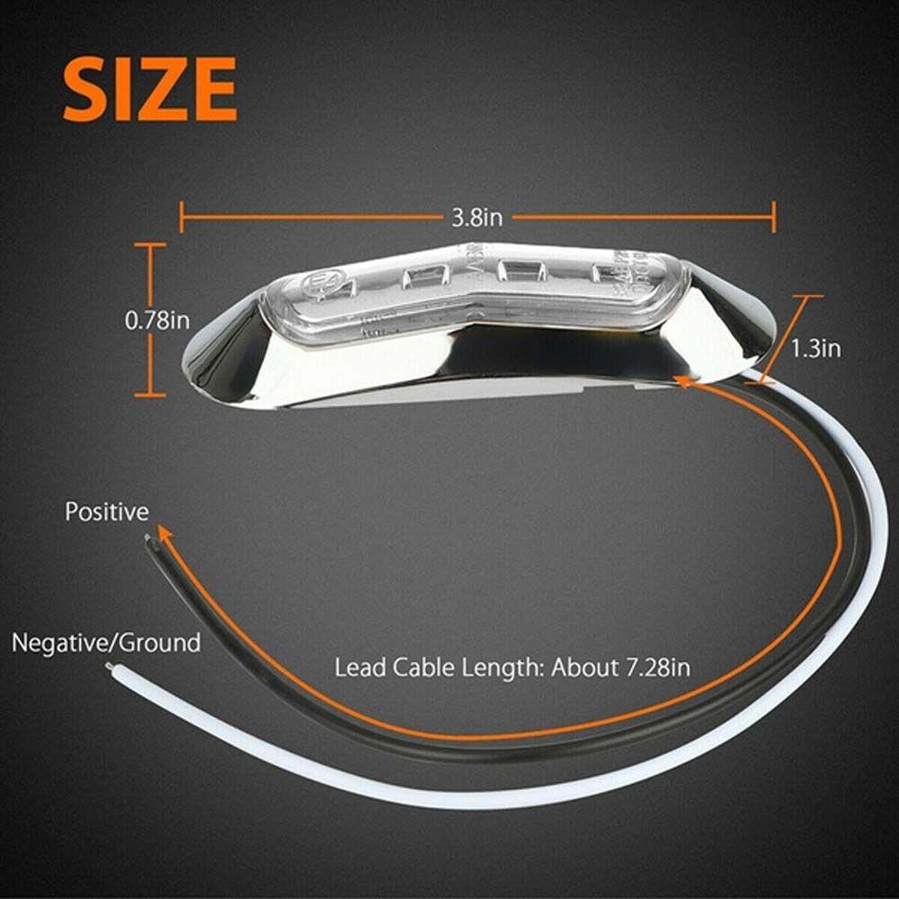 VANES1 Đèn LED Tín Hiệu 4 SMD Màu Hổ Phách Gắn Hông Xe Tải / Tàu Thuyền