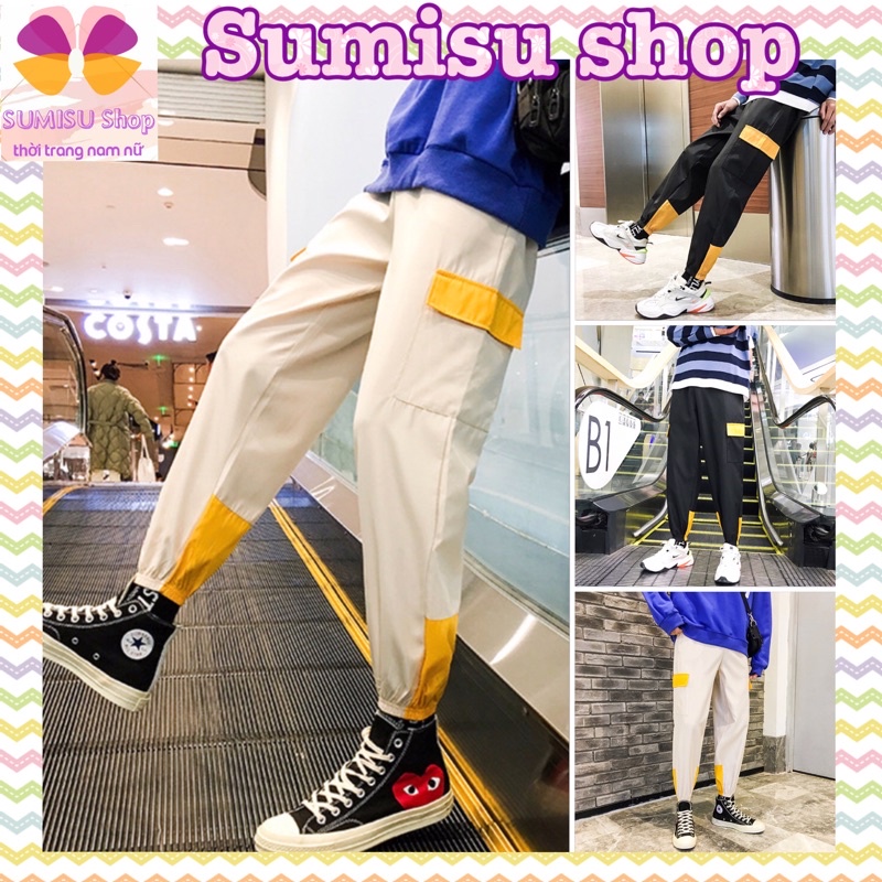 Quần jogger nam kaki, có túi quần dài viền màu ma55455 Sumisu shop