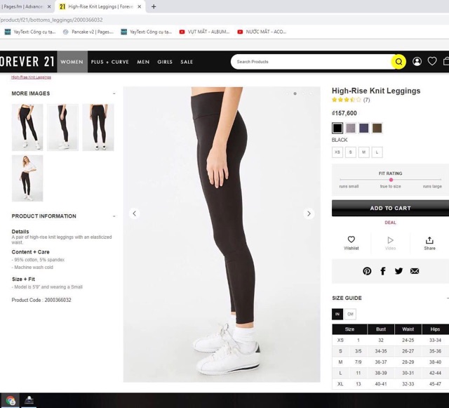 Legging F21 HIGH-RISE KNIT cạp 9cm AUTHENTIC | BigBuy360 - bigbuy360.vn