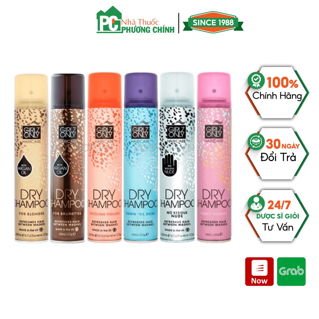 Dầu Gội Khô Girlz Only Dry Shampoo 200ml - Giúp Tóc Sạch, Bồng Bềnh, Thơm Trong &quot;Tích Tắc&quot;
