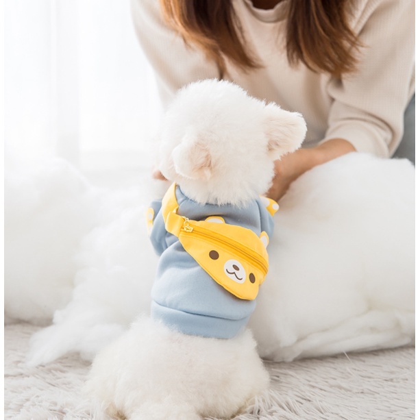 Hipidog Áo nỉ bông dầy ấm áp ba lô gấu cho Chó mèo / Hoodie for pet