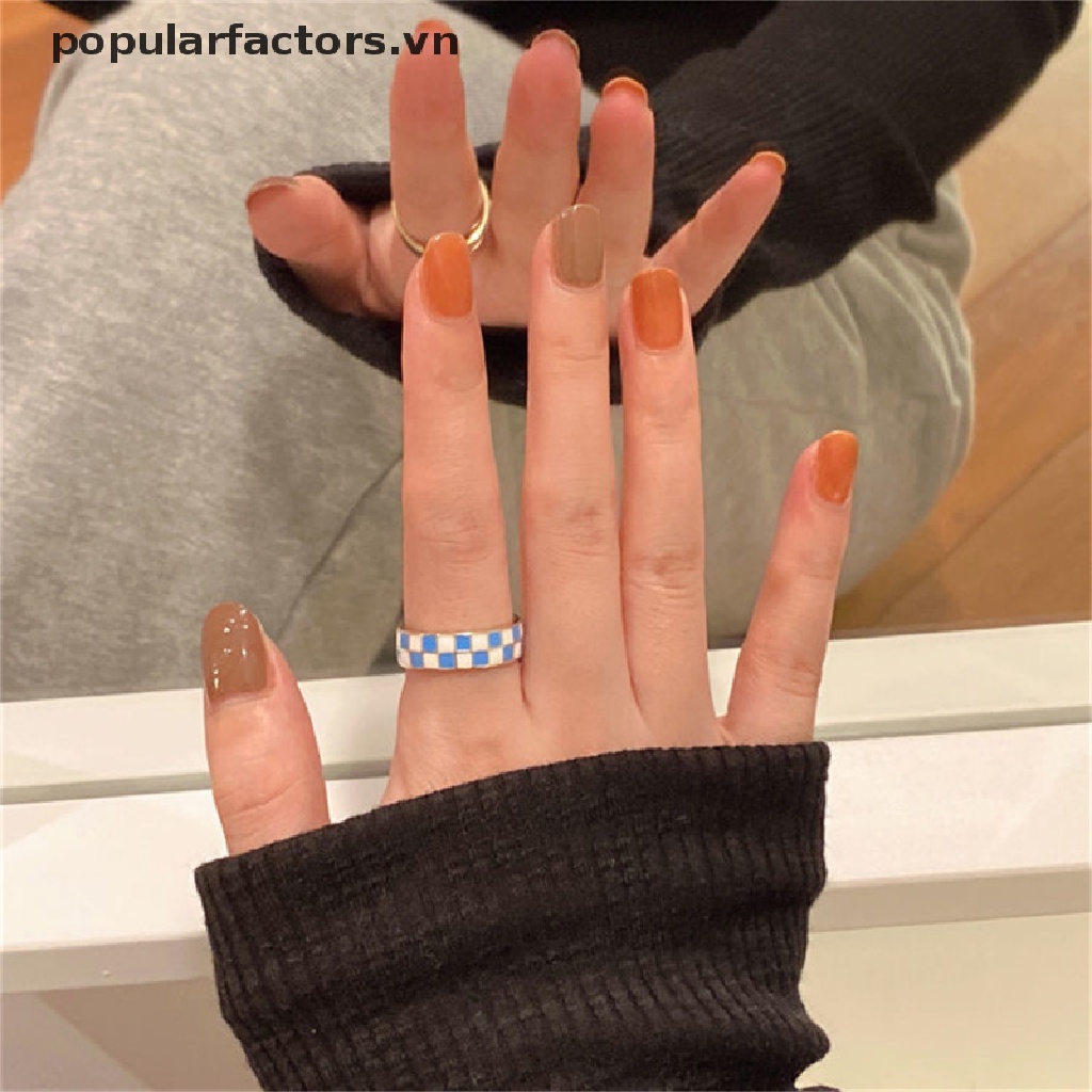 Nhẫn Hở Họa Tiết Caro Phong Cách Hip Hop Thời Trang Cho Nữ