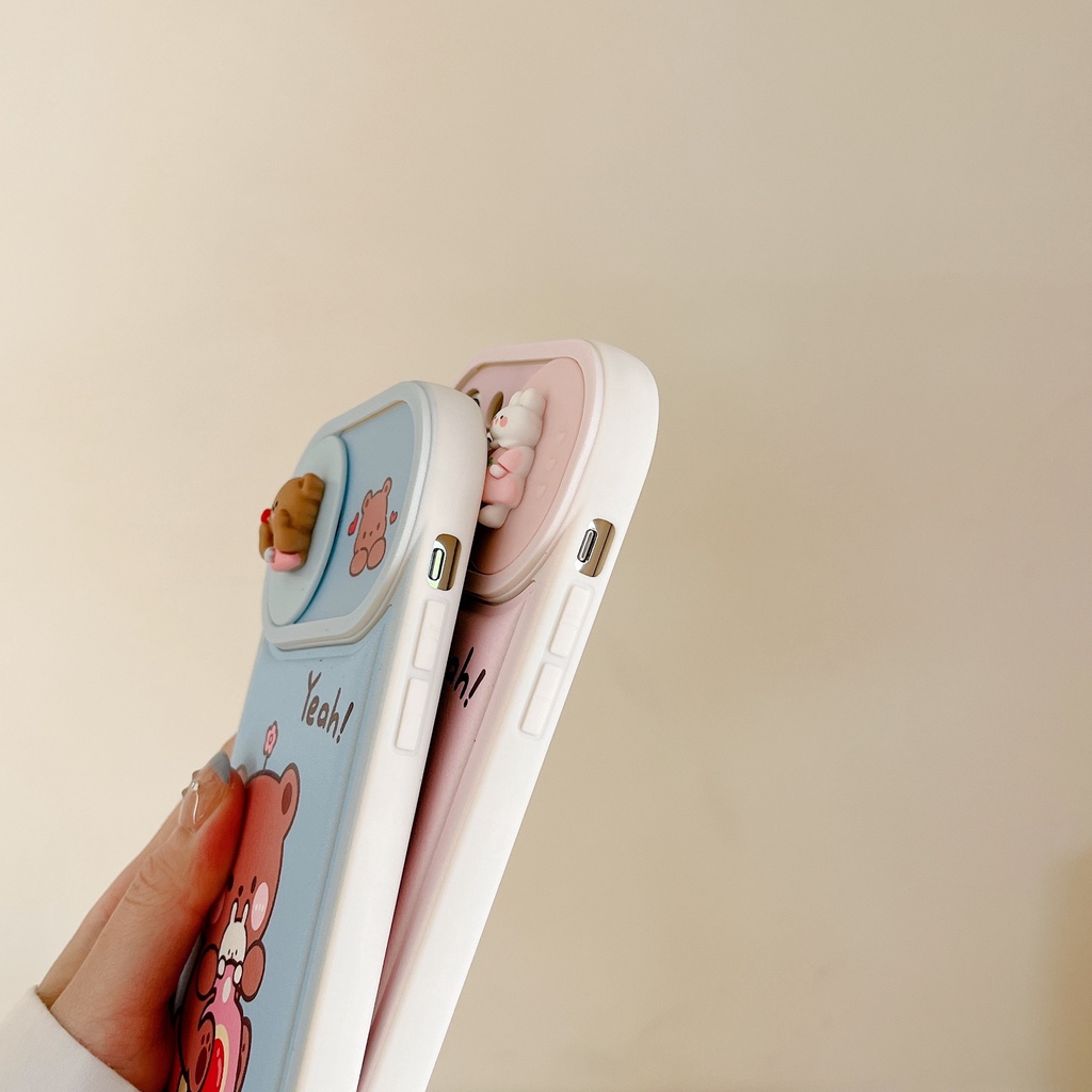 Ốp Điện Thoại Dẻo Họa Tiết Hoạt Hình Chú Thỏ / Gấu Dễ Thương Chống Rơi Cho iPhone 14 14pro max 13 12PRO max 11pro max
