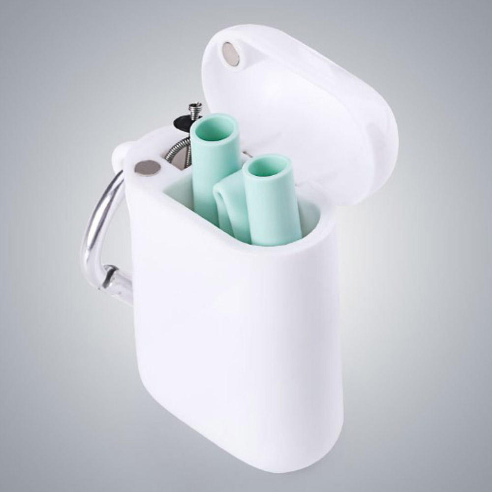 Bộ Ống Hút Bằng Silicone Có Thể Gấp Gọn Tiện Dụng Kèm Hộp Đựng