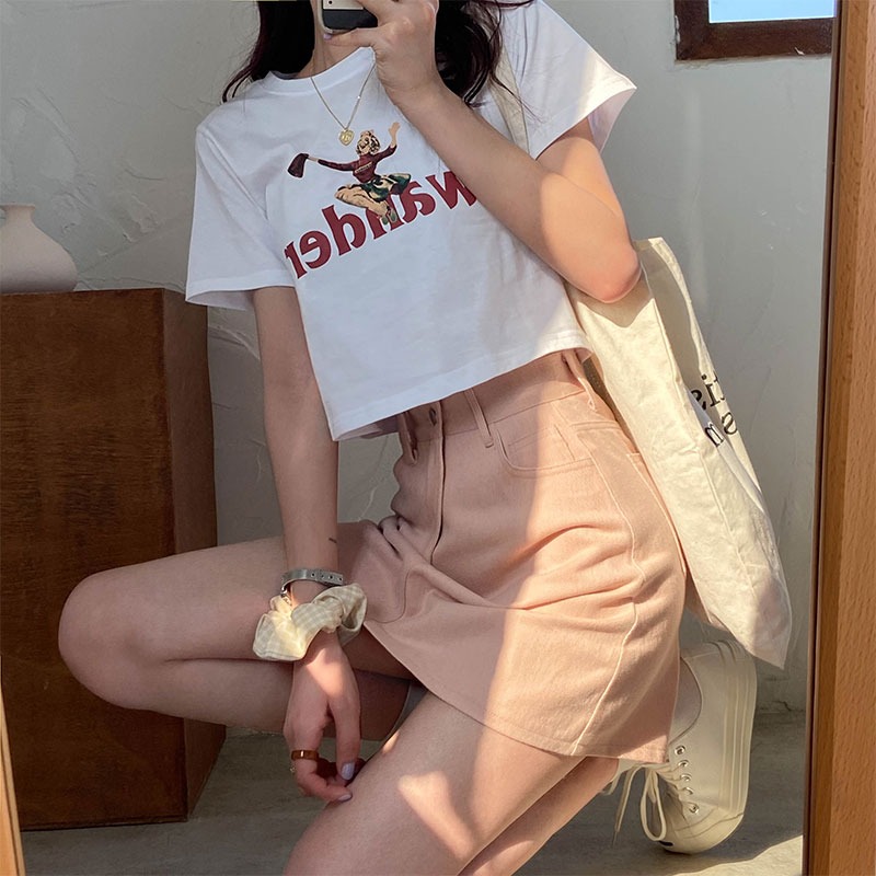 Áo thun NRVP tay ngắn cổ tròn phong cách Hàn Quốc trẻ trung thời trang dành cho nữ