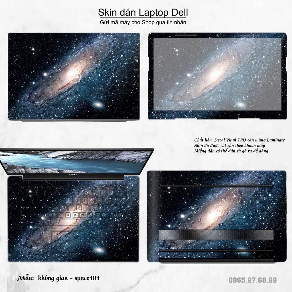 Skin dán Laptop Dell in hình không gian nhiều mẫu 17 (inbox mã máy cho Shop)