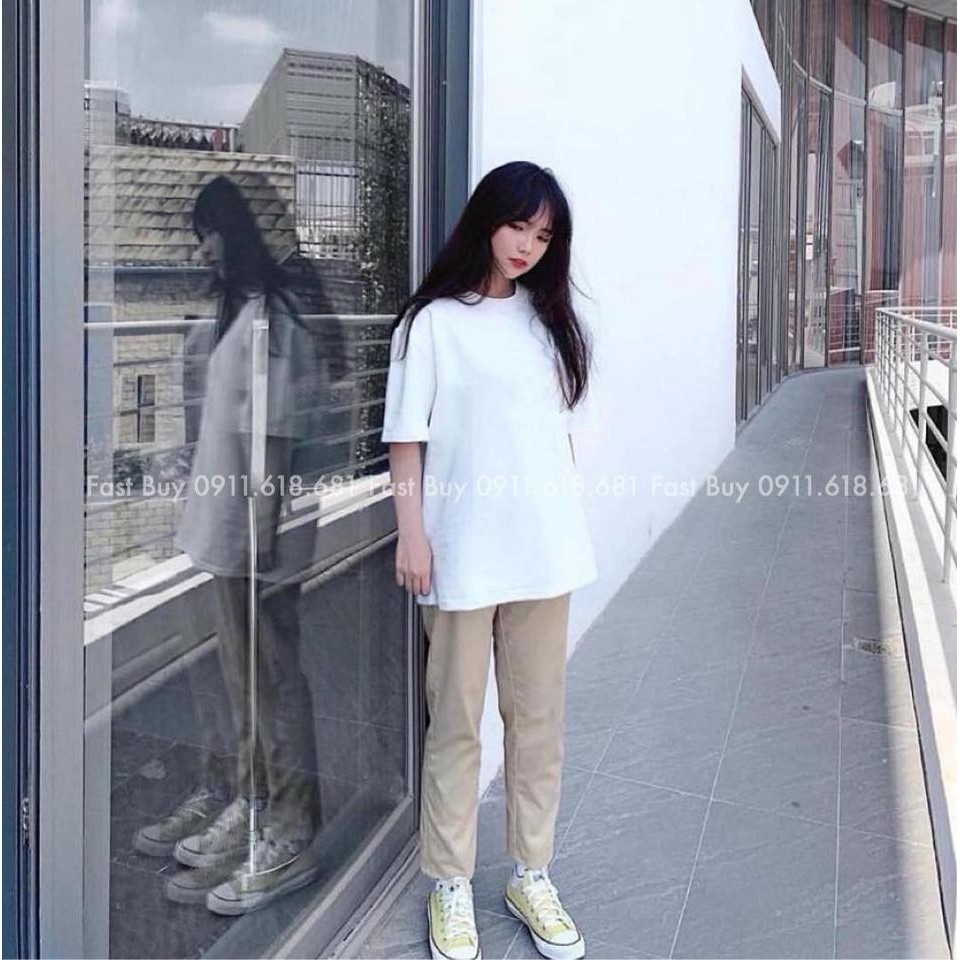 Quần dài kaki nam nữ ống suông basic - Kiểu quần baggy đen trơn ống rộng unisex | BigBuy360 - bigbuy360.vn