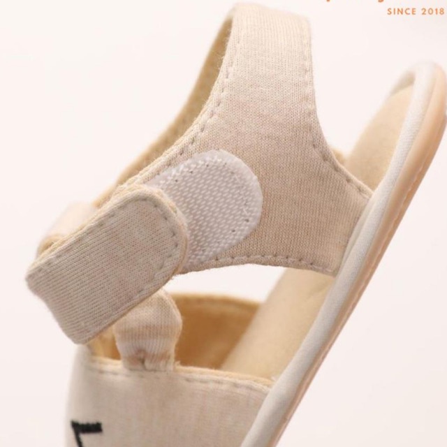 Dép tập đi cho bé 0-2 tuổi chất liệu cotton hữu cơ tự nhiên không chất tẩy nhuộm chống trơn trượt