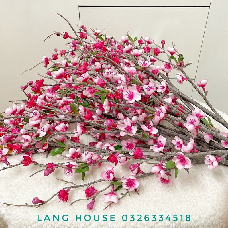 Hoa Lụa - HOA ĐÀO CAO CẤP Cành Dài 94cm