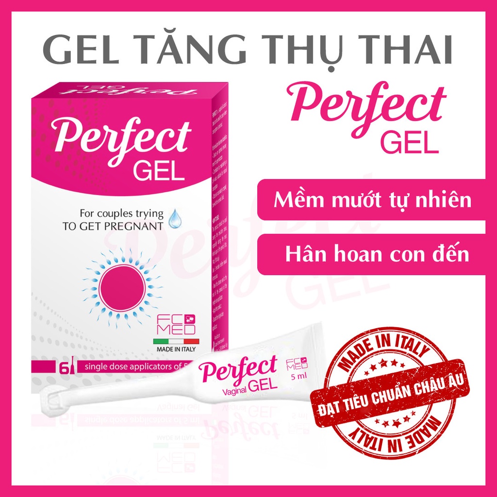 Combo 2 hộp Perfect Gel - Gel bôi trơn tăng thụ thai hộp 6 tuýp 5mL