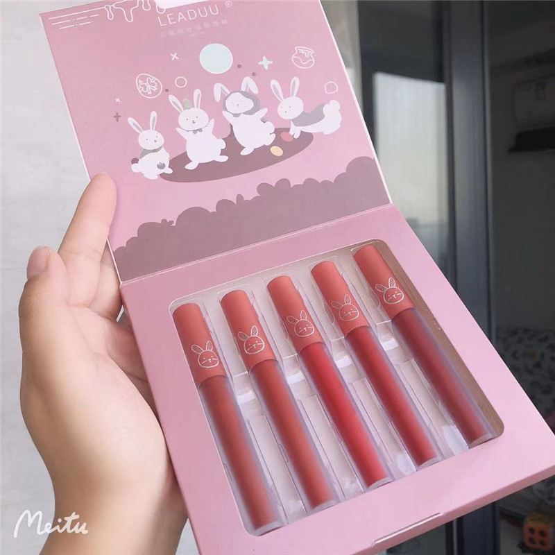 Set 5 Son Kem Lì Mịn Leanduu Trang Điểm Chống Thấm Nước Lâu Trôi Tiện Dụng | BigBuy360 - bigbuy360.vn