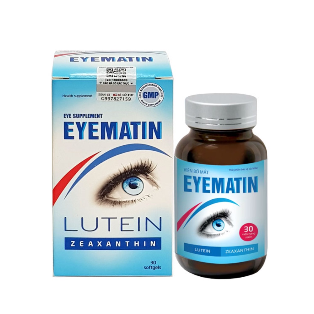 Viên bổ mắt  Eyematin. hỗ trợ tăng cường thị lực giảm rối loạn thị giác cung cấp dưỡng chất cho đôi mắt