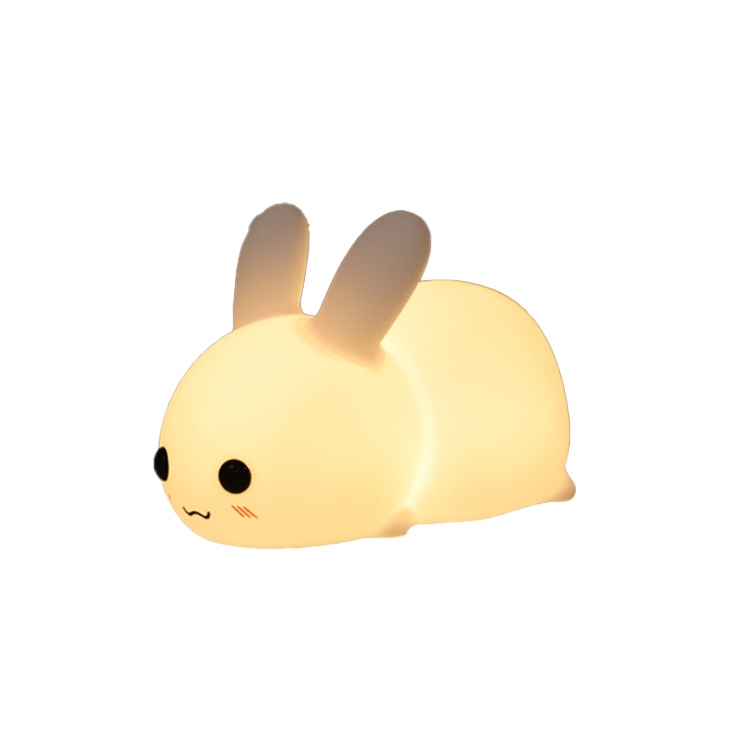 Đèn ngủ silicon, đèn trang trí phòng ngủ hình thỏ con cute, có điều khiển từ xa thay đổi được nhiều màu sắc