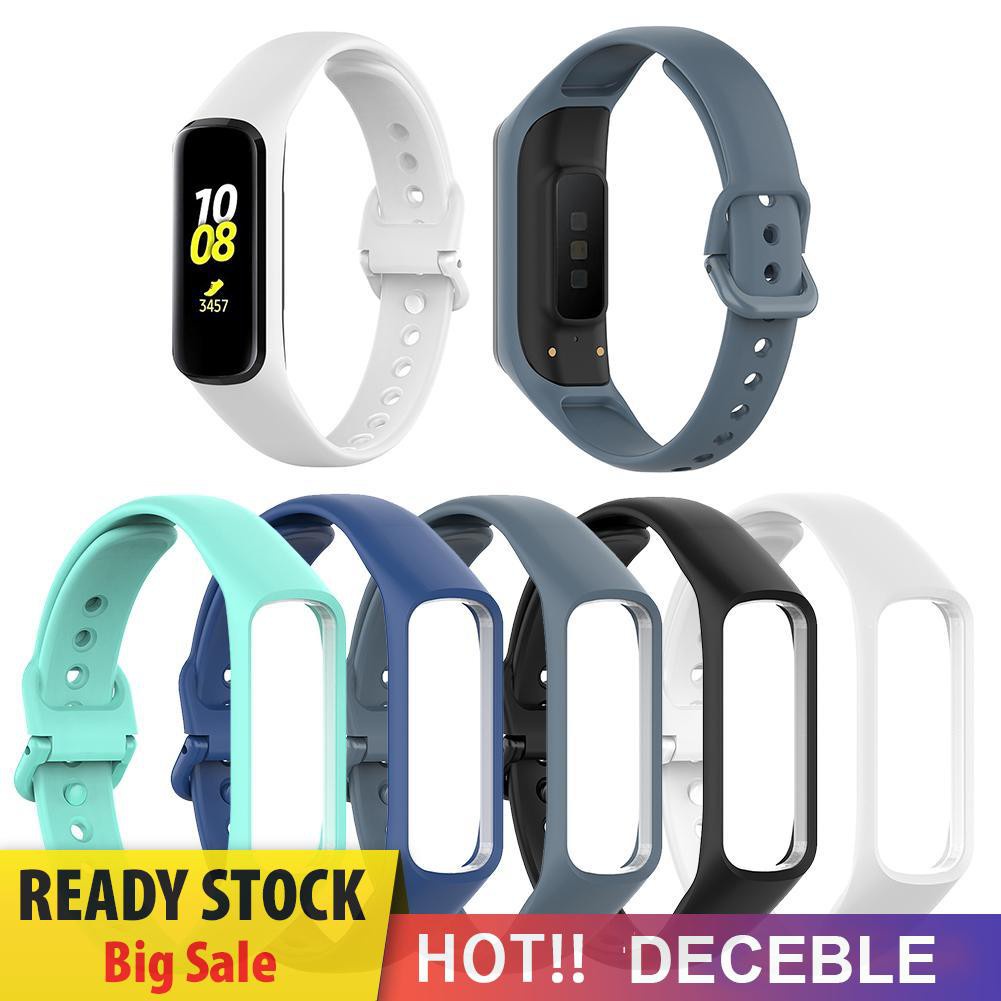 Deceble Silicone Wristband Watch Strap+Frame Case for Samsung Galaxy Fit-E SM-R375