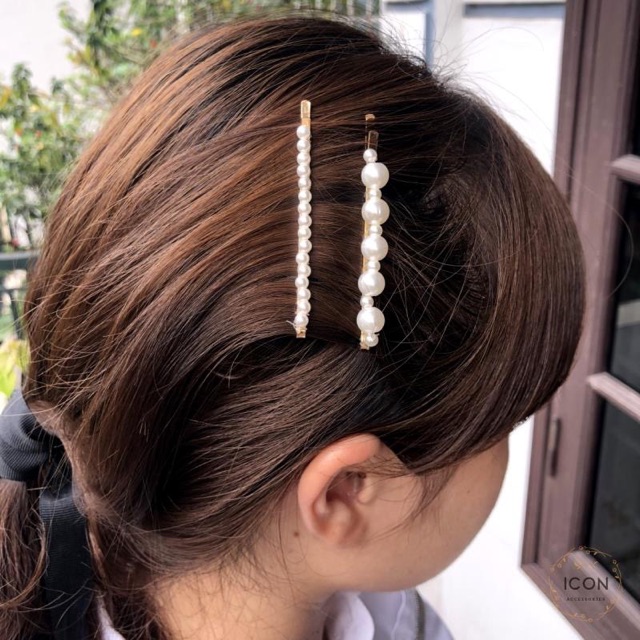 [Sỉ-lẻ] Set 3 kẹp kết hạt trai nhân tạo hạt to nhỏ