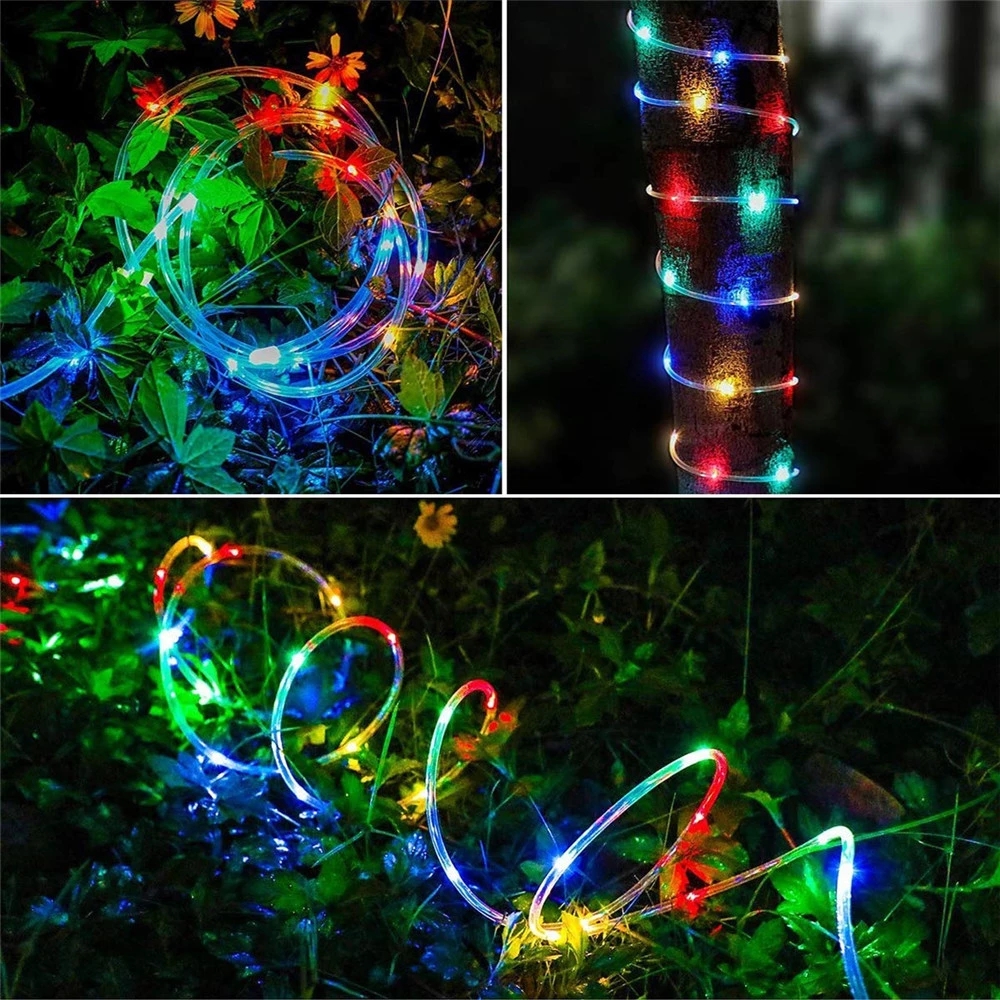 Dây Đèn Led 50 / 100 Bóng Chống Thấm Nước Sử Dụng Năng Lượng Mặt Trời