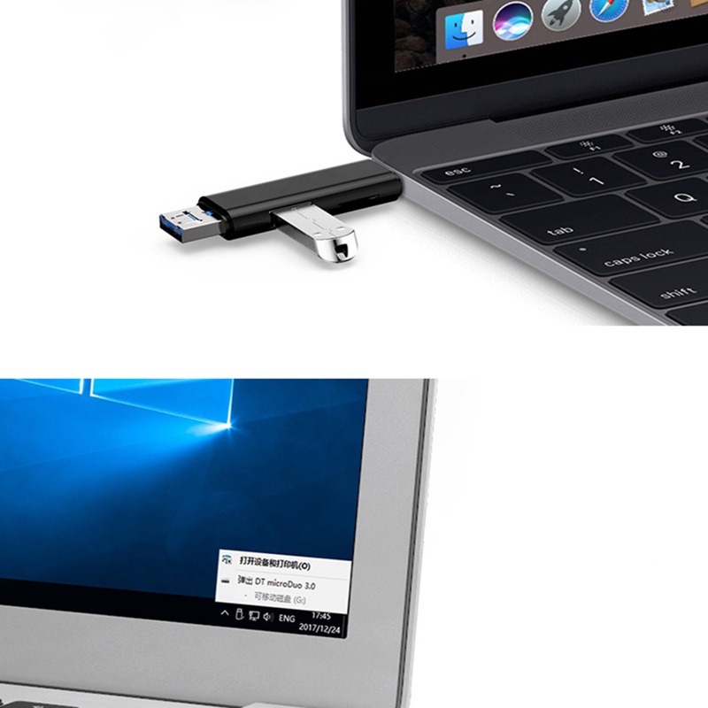 Đầu Đọc Thẻ Nhớ Usb 3.1 Otg Sd Tf Micro Usb Type C Hỗ Trợ Mac10 Win7 / 8 / Xp / Vista