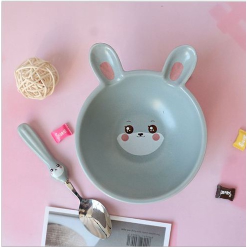 Bát ăn dặm cho bé kiểu nhật hình thú mèo thỏ cute dung tích 130ml