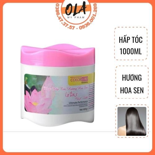 Kem hấp ủ tóc 1000ml hương hoa sen Colorline - mỹ phẩm ola