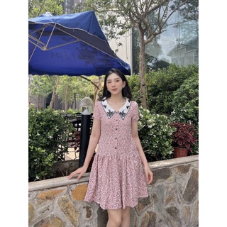 váy hè đuôi cá cổ thêu