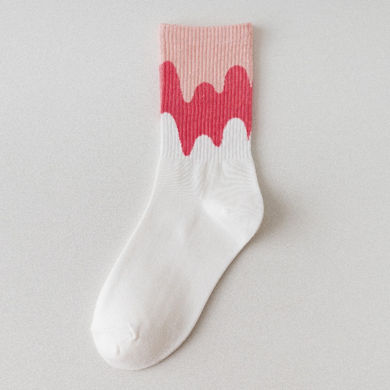 Vớ cổ cao nam nữ vải cotton co giãn hoạ tiết màu Ulzzang phong cách Hàn Quốc M44