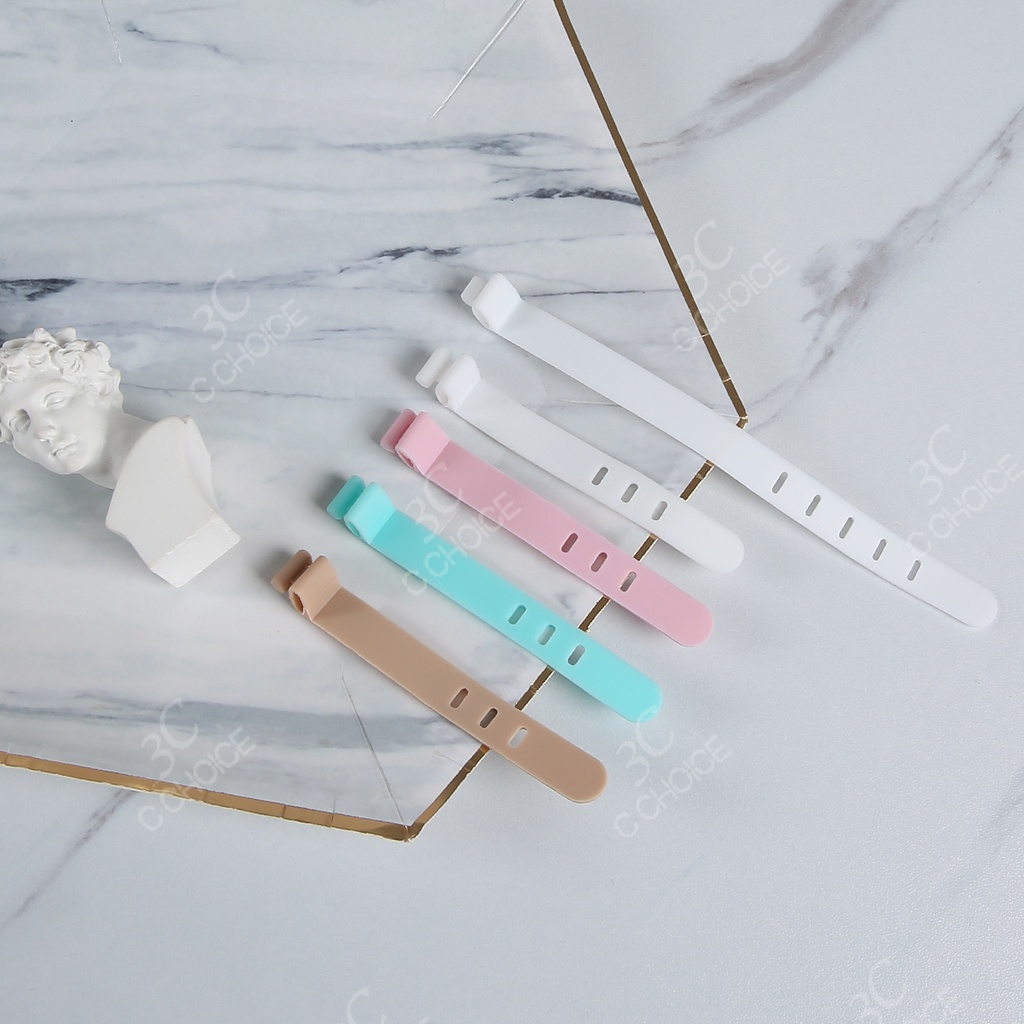 Dây silicon quấn dây cáp tai nghe nhiều màu sắc kích thước 13CM/7CM