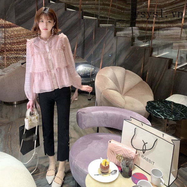 Áo Sơ Mi Tay Dài Dáng Rộng Phong Cách Phương Tây Thời Trang Mùa Xuân Phong Cách Hàn Quốc 2022