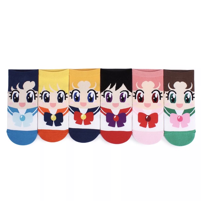 SAILOR MOON Tất Ngắn In Hình Thủy Thủ Mặt Trăng Dễ Thương