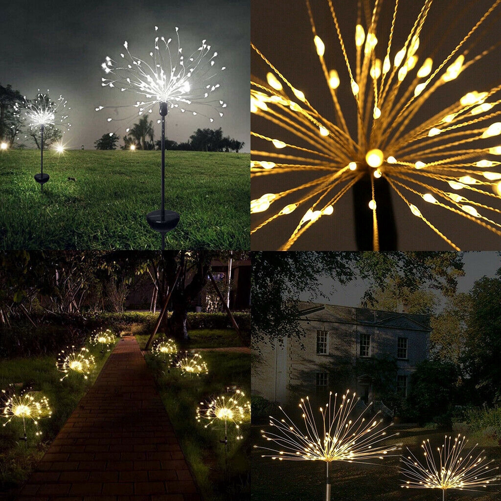 Dây đèn Led trang trí hình pháo hoa dùng năng lượng mặt trời 90/120 bóng chống thấm nước