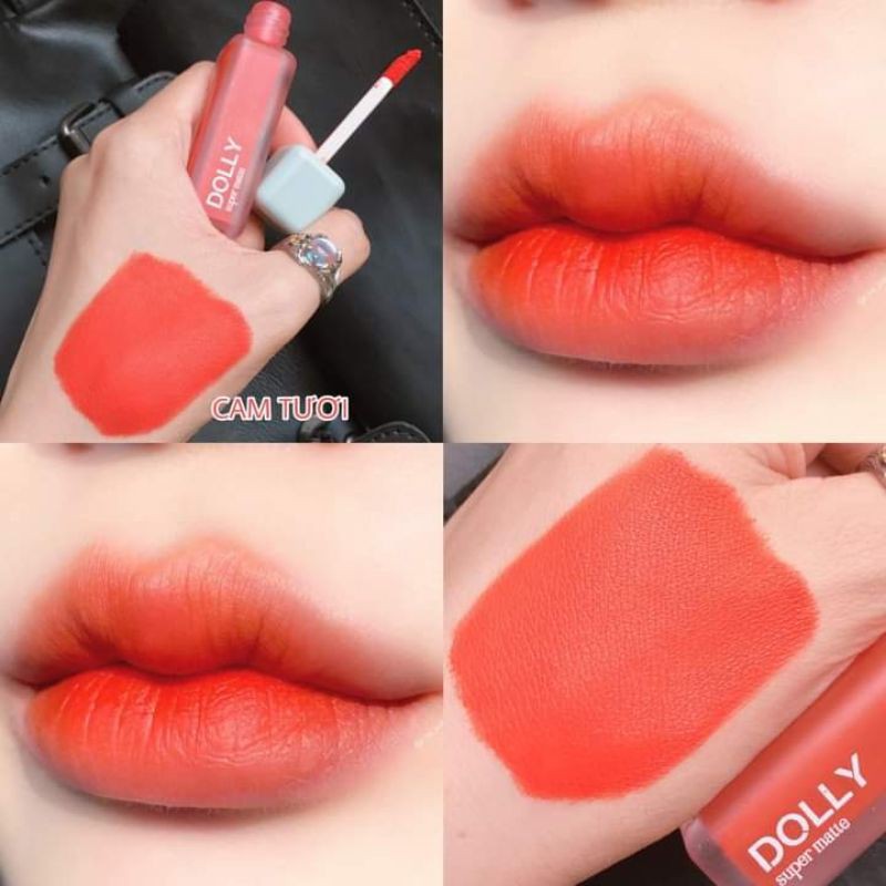 Hot Trend  [ 05 Cam Tươi ] Son Kem Lì Dolly Super Matte Không Chì Màu Cam Tươi | BigBuy360 - bigbuy360.vn